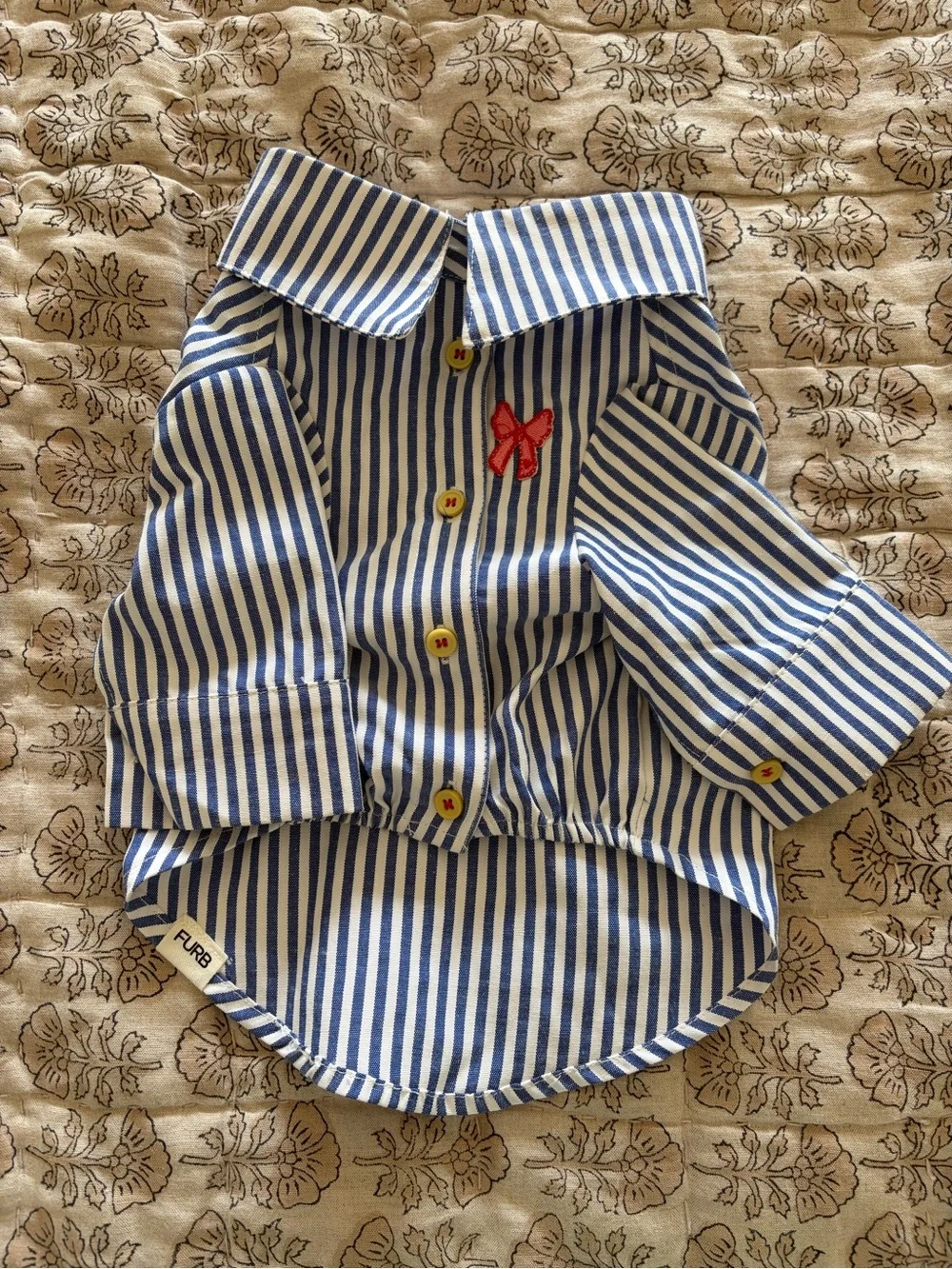 Anthropologie Furb Blue Striped Dog Shirt - Classic button down Pet Shirt
